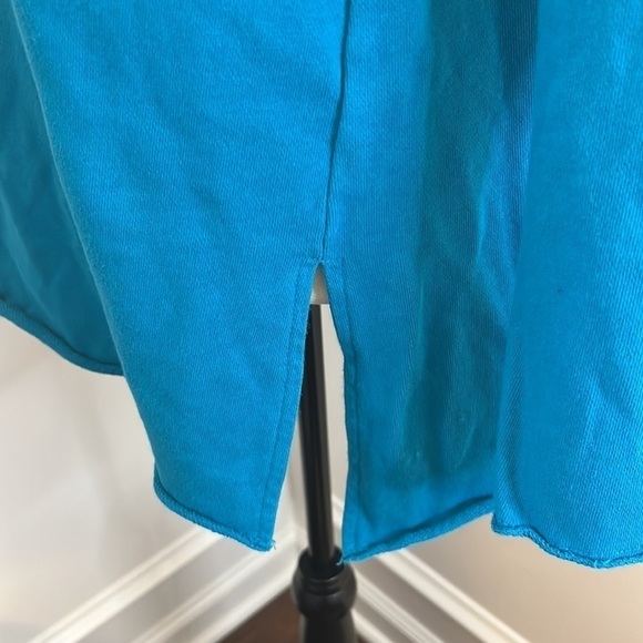 Crown & Ivy I Need A Hot Toddy Raw Hem Sweatshirt Top Blue Size Large - Picture 7 of 9